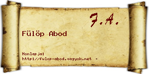 Fülöp Abod névjegykártya